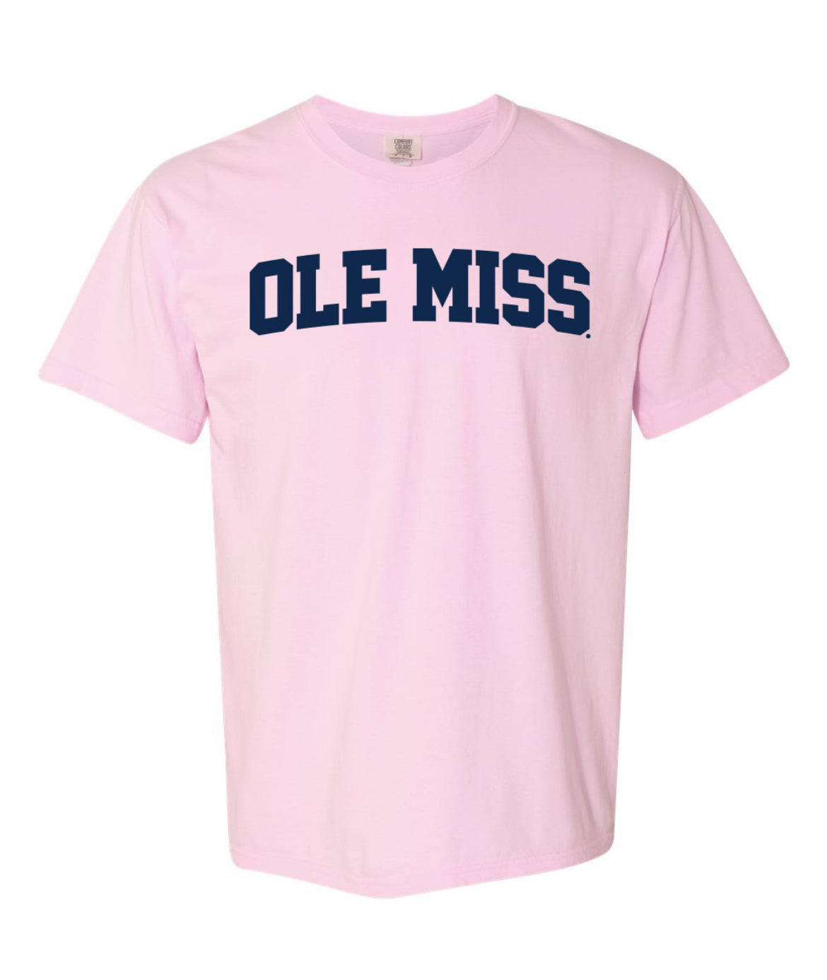Comfort Color Ole Miss Tee - Pink with Navy Ole Miss