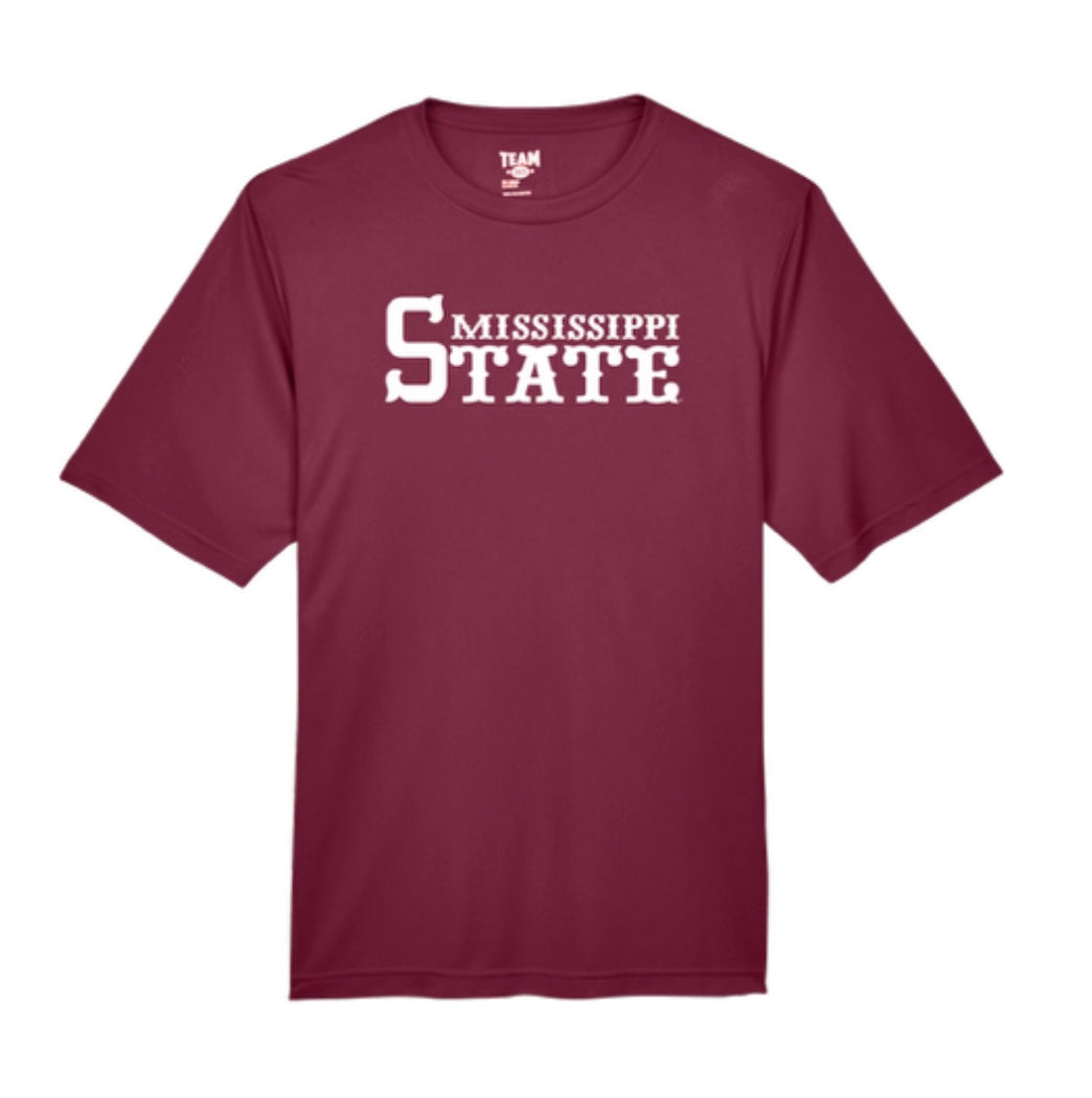 Mississippi State Adult Maroon Dri Fit t-shirt (85 logo)