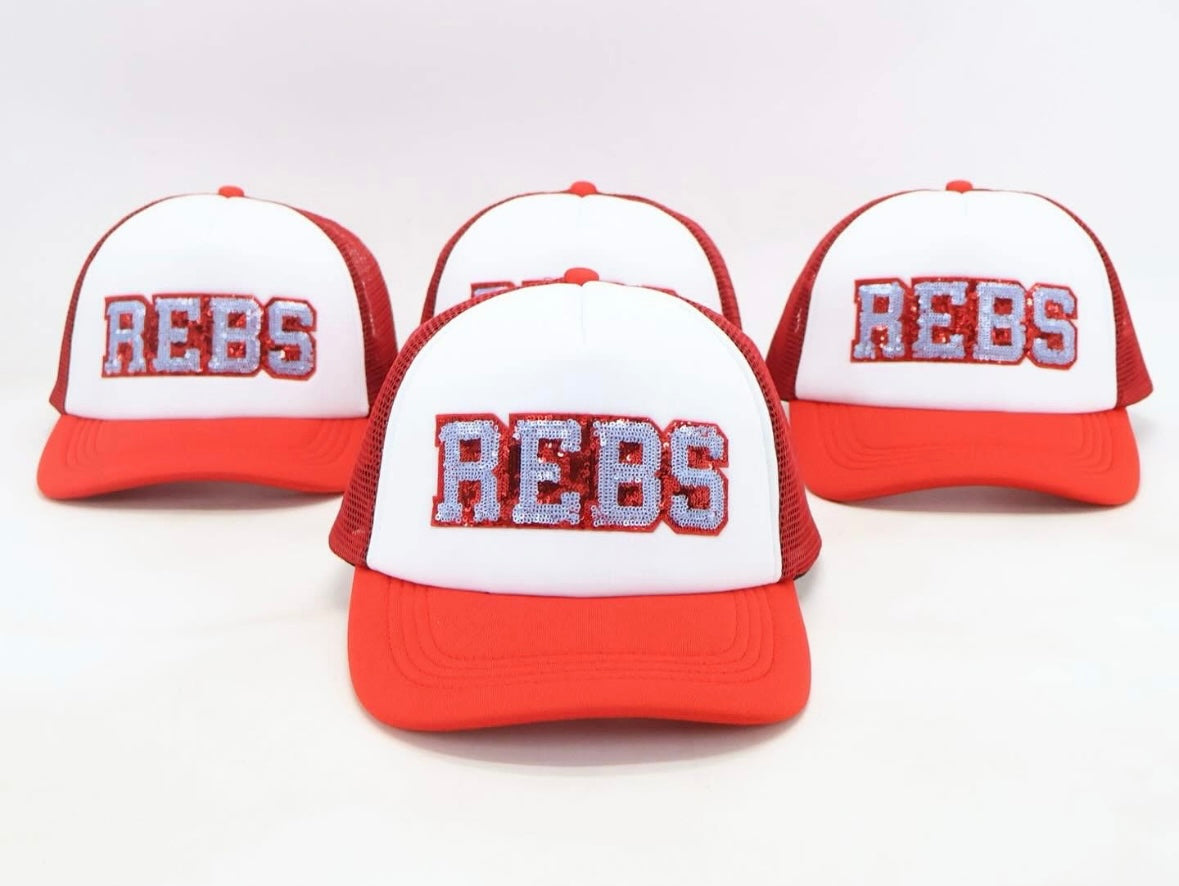 Ole Miss REBS Sequin Trucker Hat