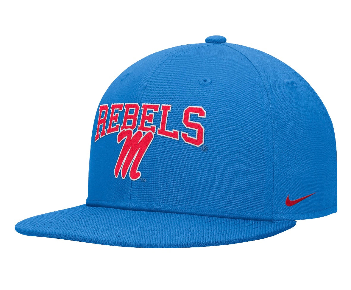 Nike Ole Miss Pro Flatbill Snapback Cap - Italy Blue