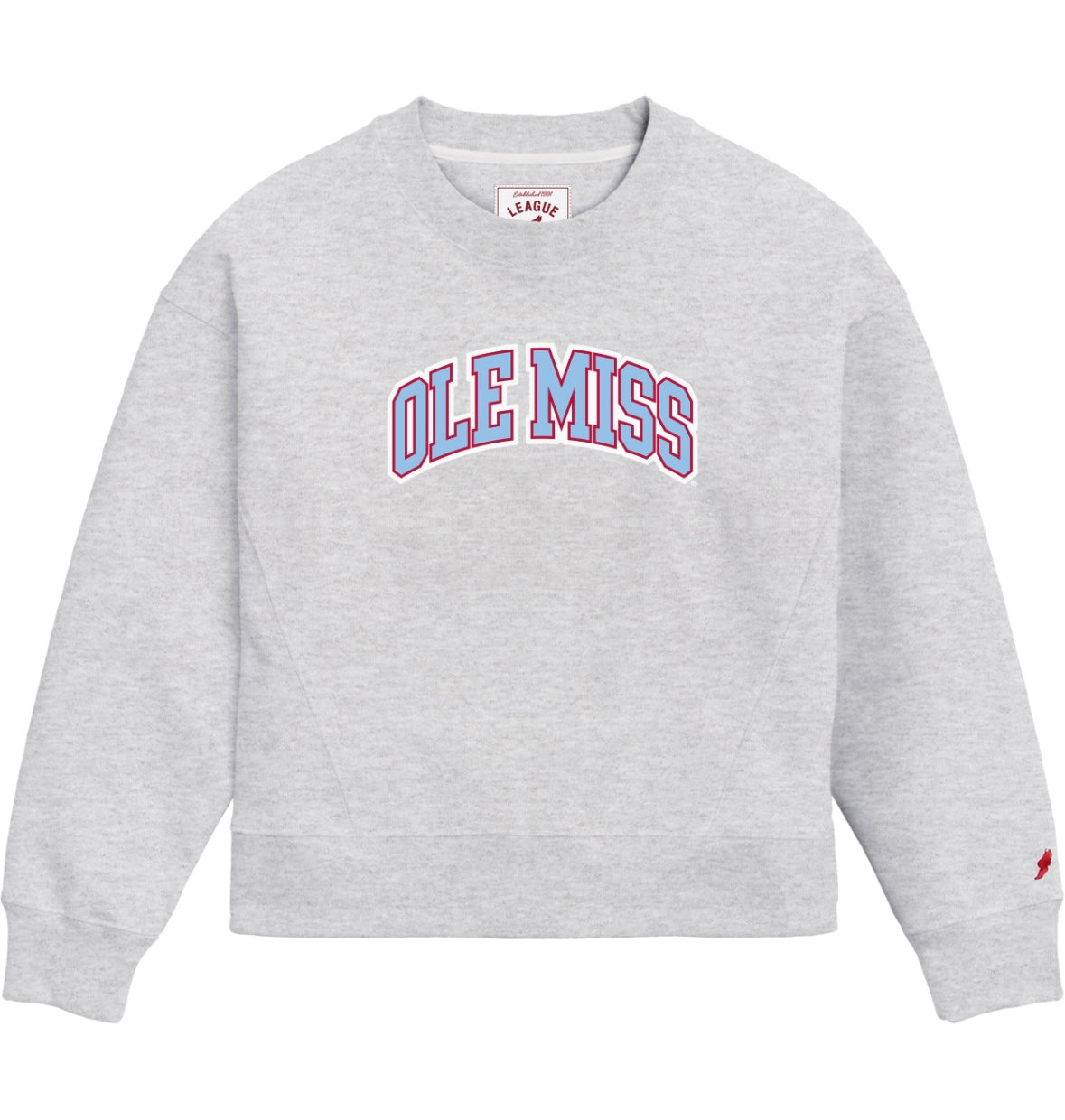 League Ole Miss Ash Sweatshirt with Chenille Ole Miss