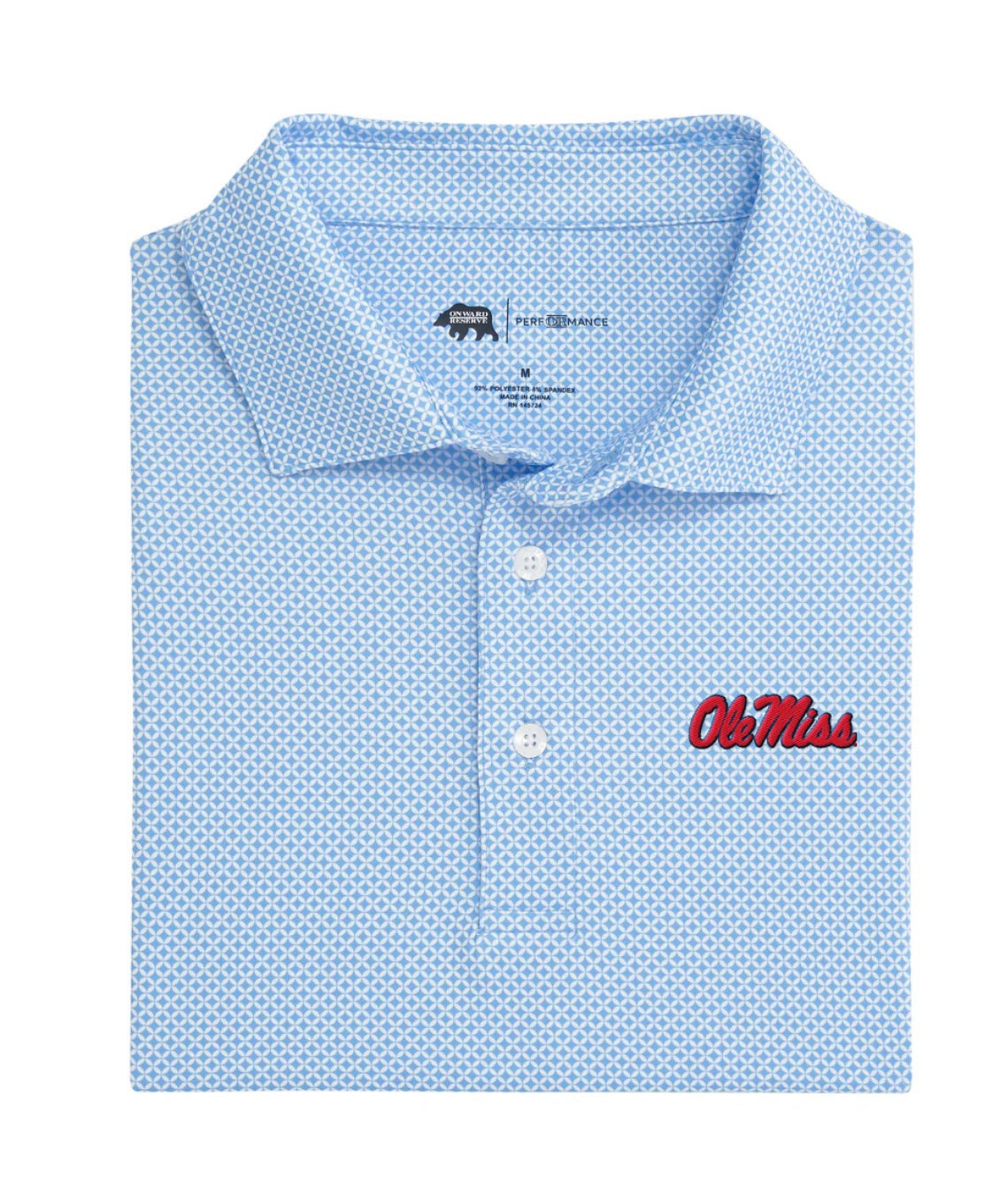 Onward Reserve Ole Miss Scope Printed Performance Polo with Ole Miss Script