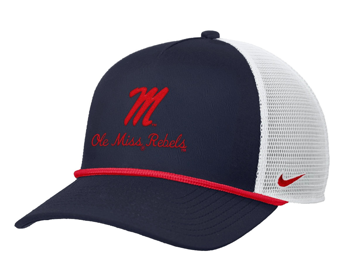 Nike Rise Cap with White Mesh Back - Navy
