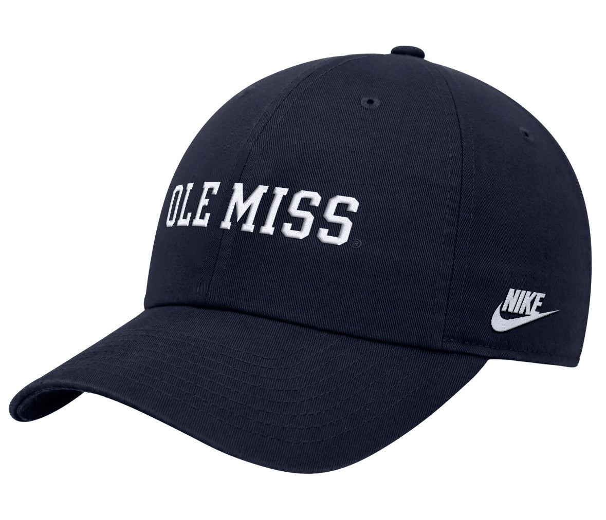 Nike Ole Miss Club Cap with White Ole Miss Block Letters - Navy