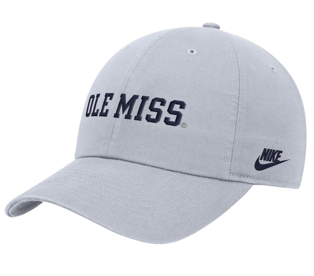Nike Ole Miss Club Cap with Navy Block Ole Miss - White