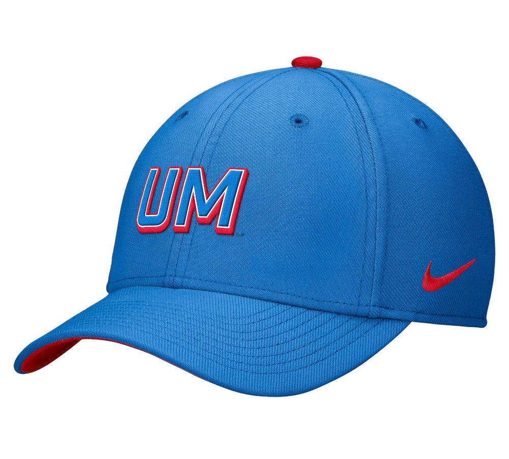 Nike Ole Miss Rise Stretch Fit Cap - Powder Blue with UM
