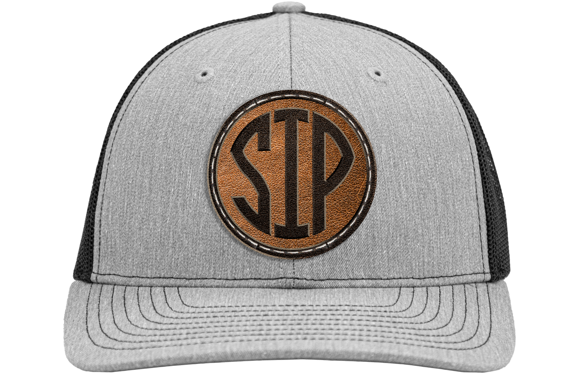 Richardson Heather and Black Hat with SIP Leather Patch