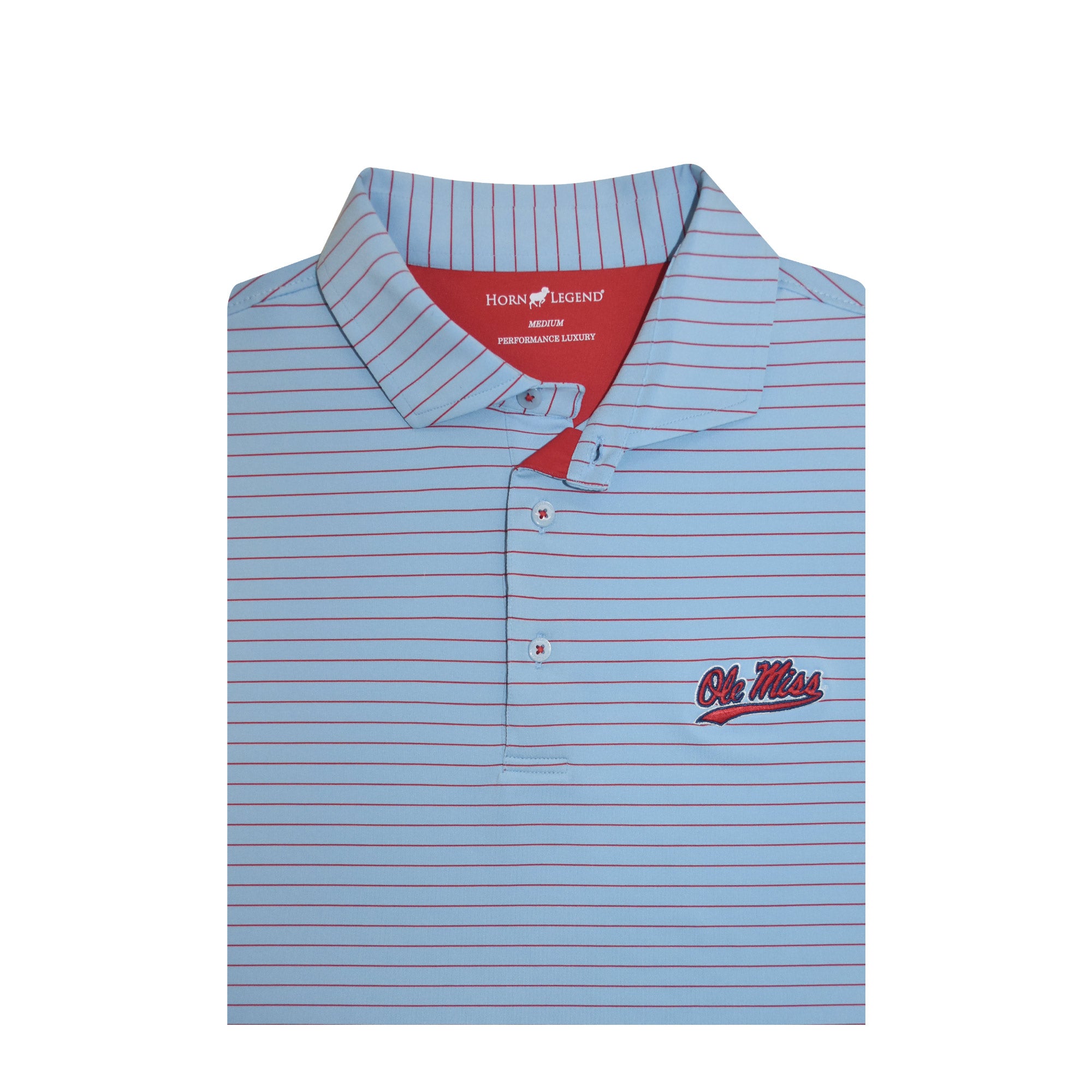Horn Legend Blue and Red Striped Polo
