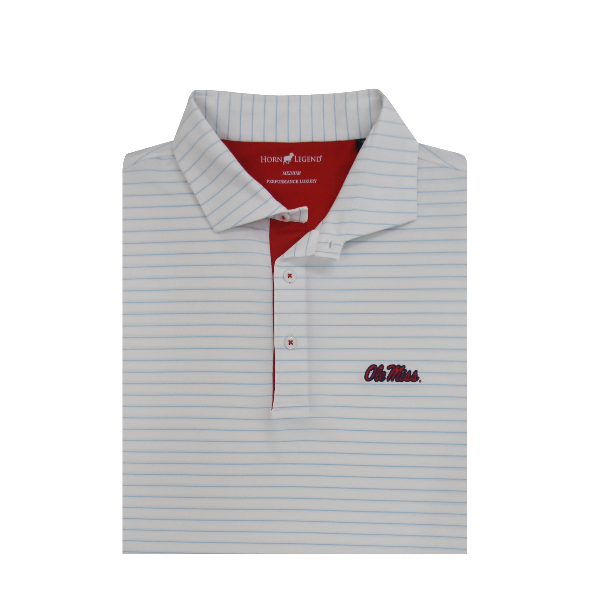 Horn Legend White and Powder Blue Striped Polo