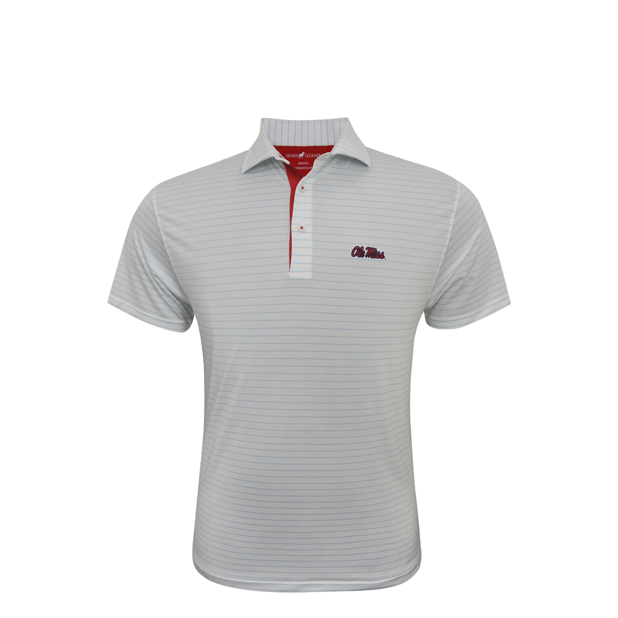 Horn Legend White and Powder Blue Striped Polo