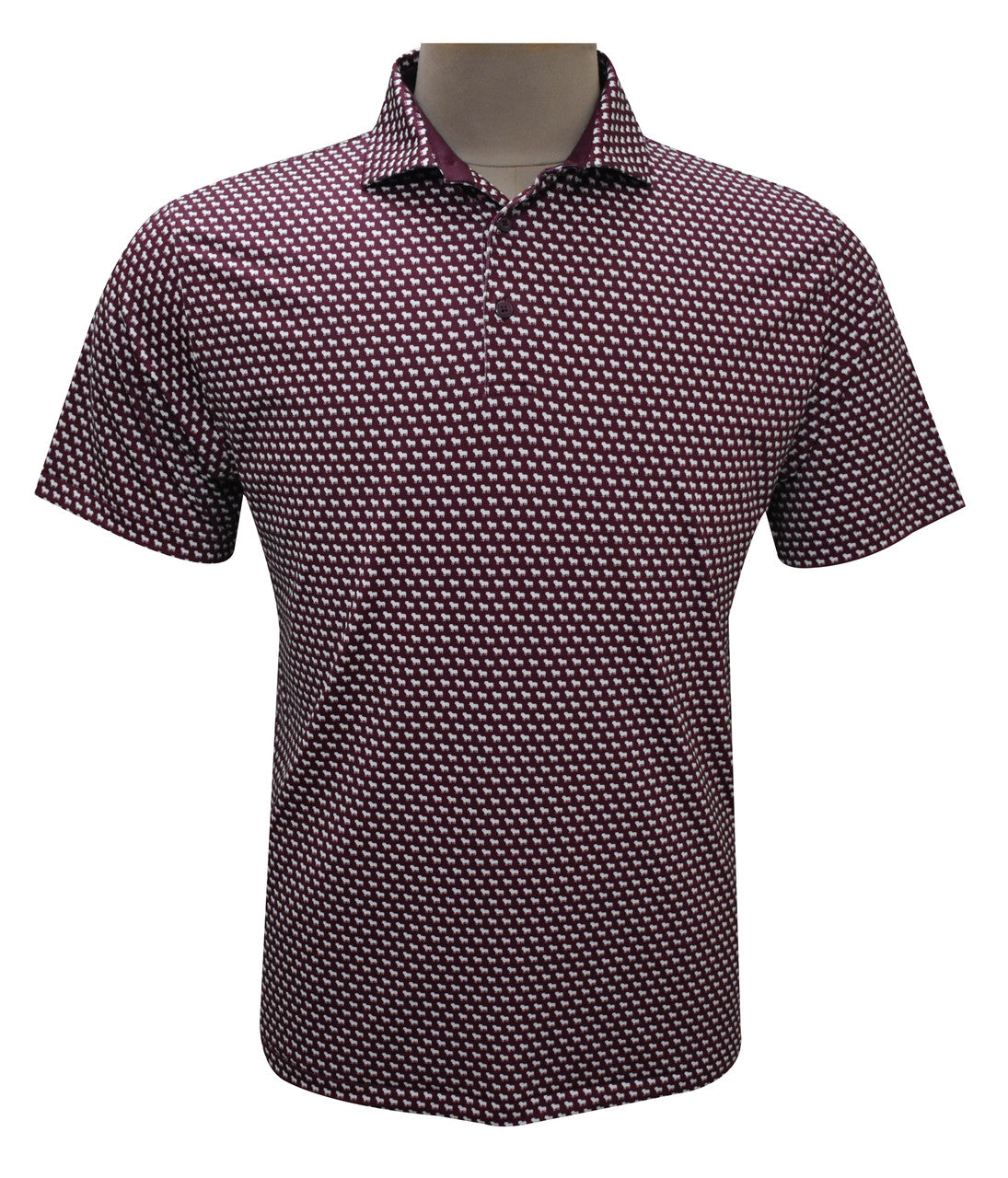 Horn Legend Maroon Bulldog Men's Short Sleeve Polo