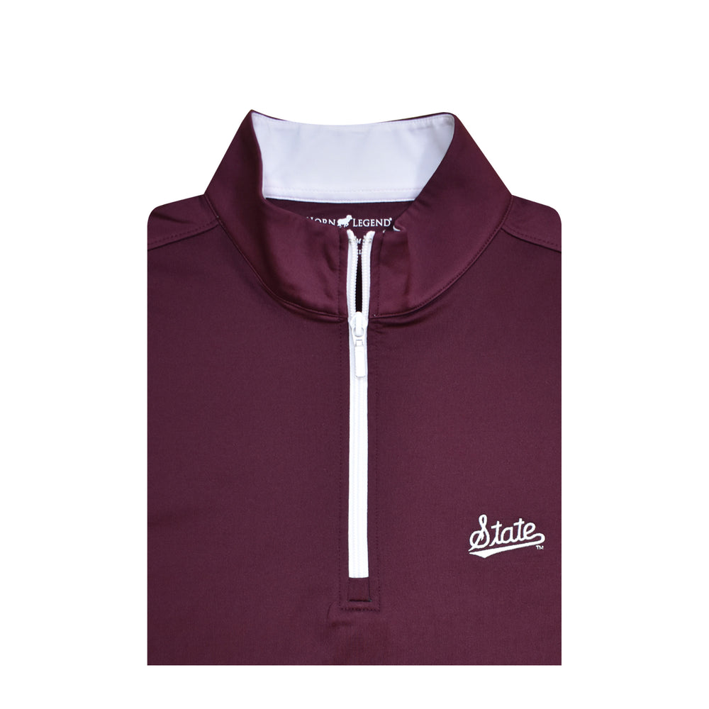 Horn Legend Maroon 1/4 Zip with State Script