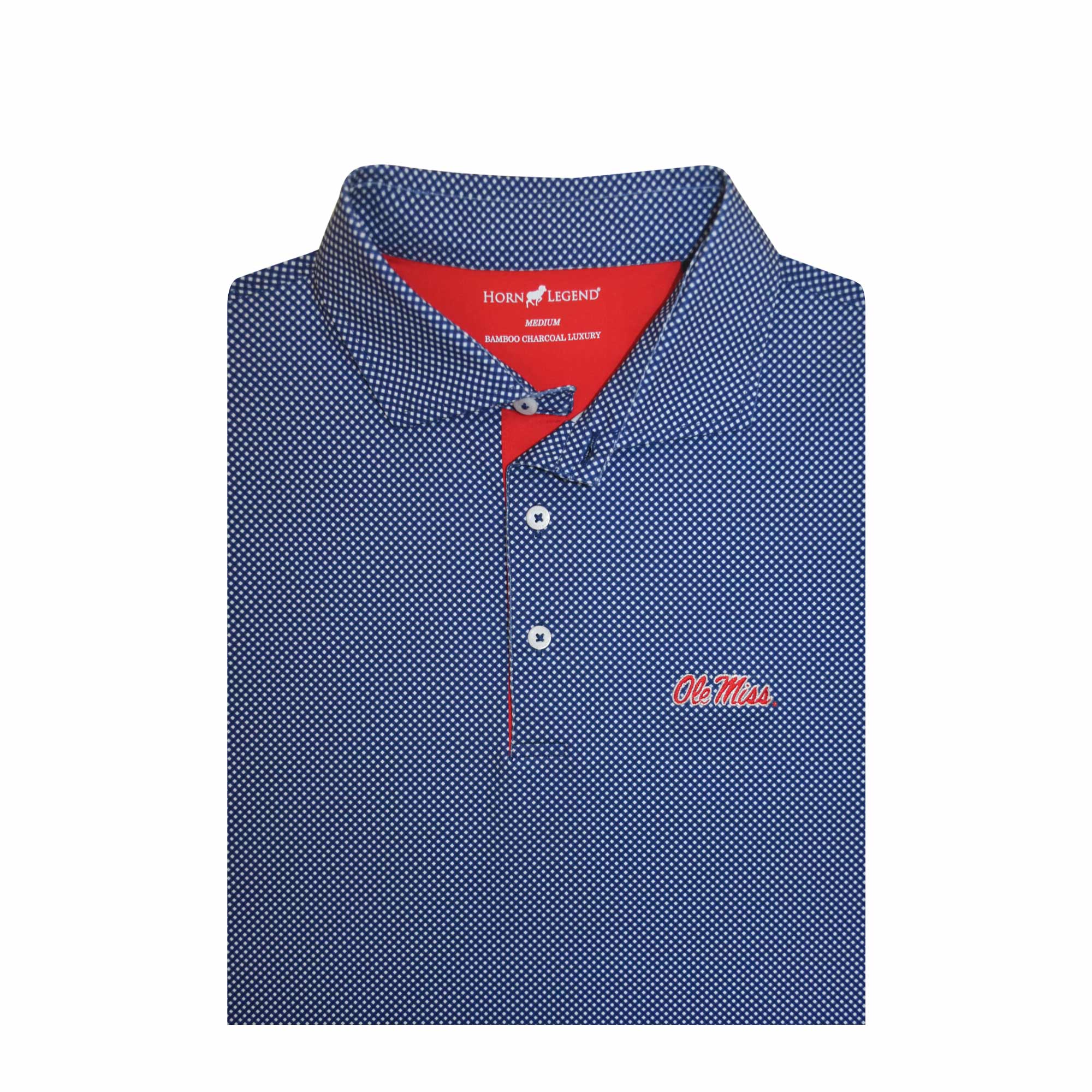 Horn Legend Navy and White Checkered Polo