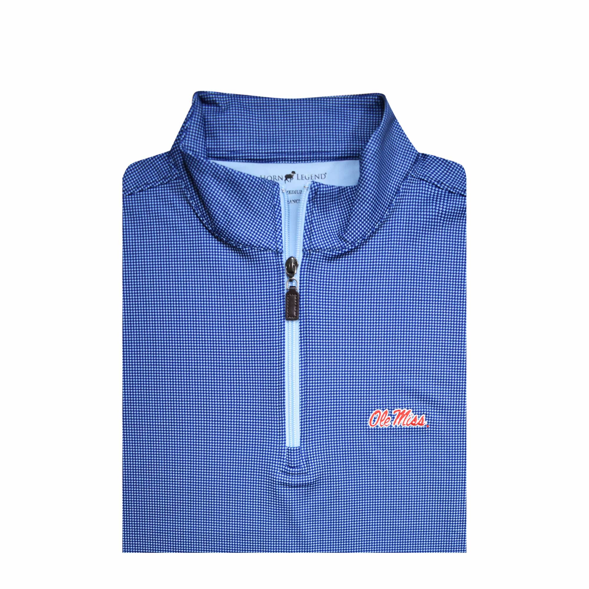 Horn Legend Navy/Serenity 1/4 Zip With Ole Miss Script