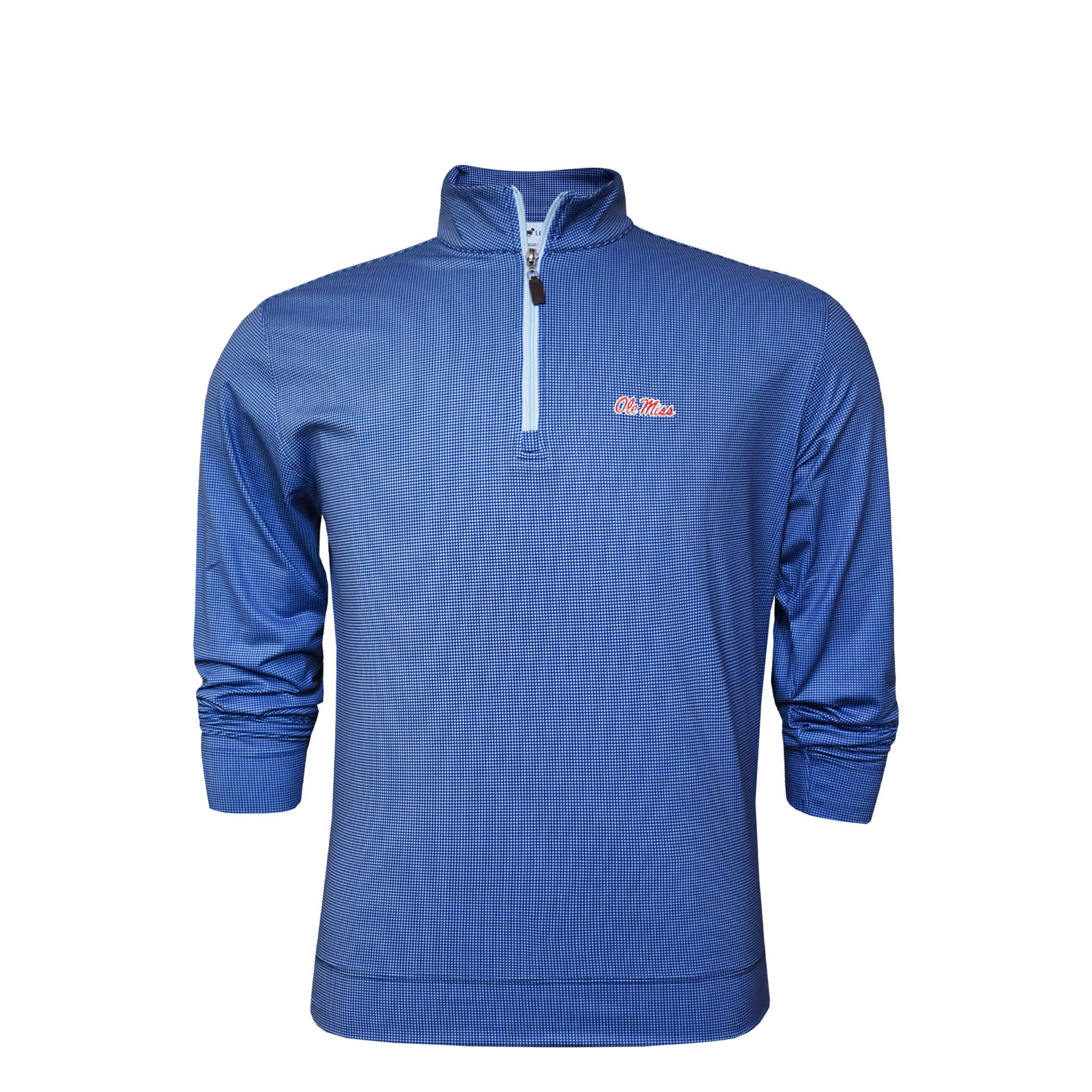 Horn Legend Navy/Serenity 1/4 Zip With Ole Miss Script