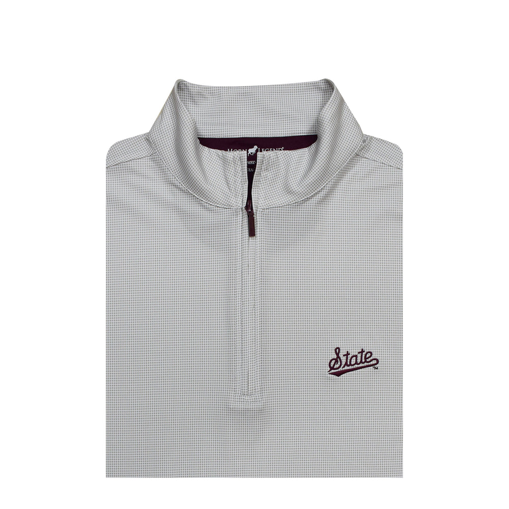 Horn Legend white/Grey 1/4 Zip with Maroon State Script