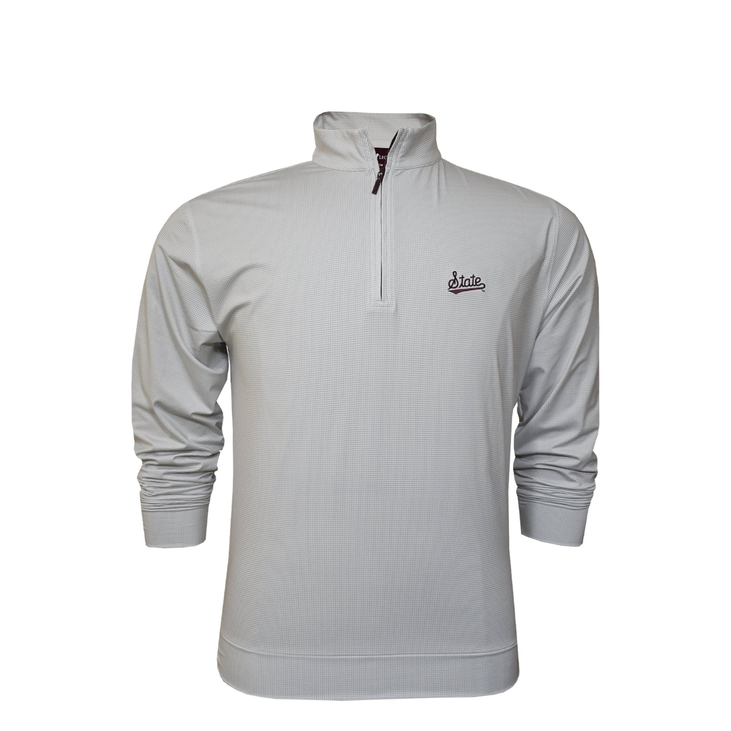 
                  
                    Horn Legend white/Grey 1/4 Zip with Maroon State Script
                  
                