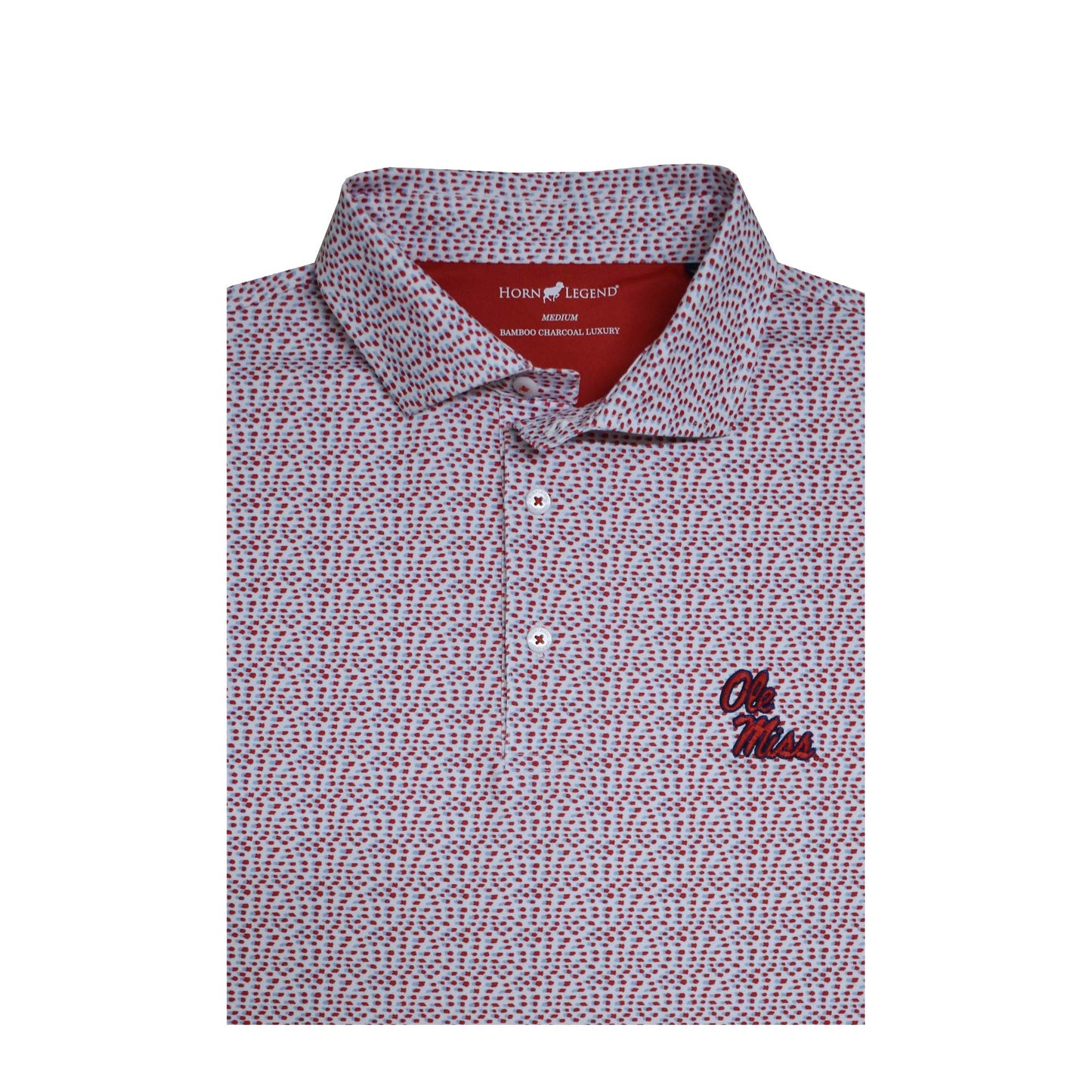 
                  
                    Ole Miss Horn Legend Speckled Red/Powder Blue Polo
                  
                