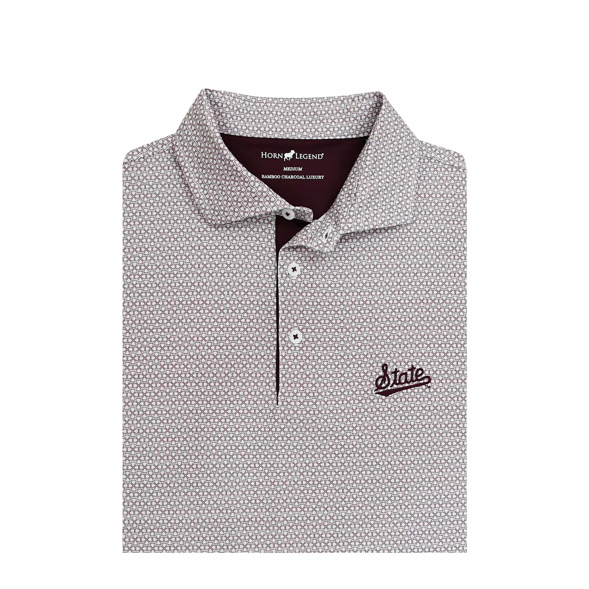 Horn Legend (2020) white/maroon/grey State Script Polo