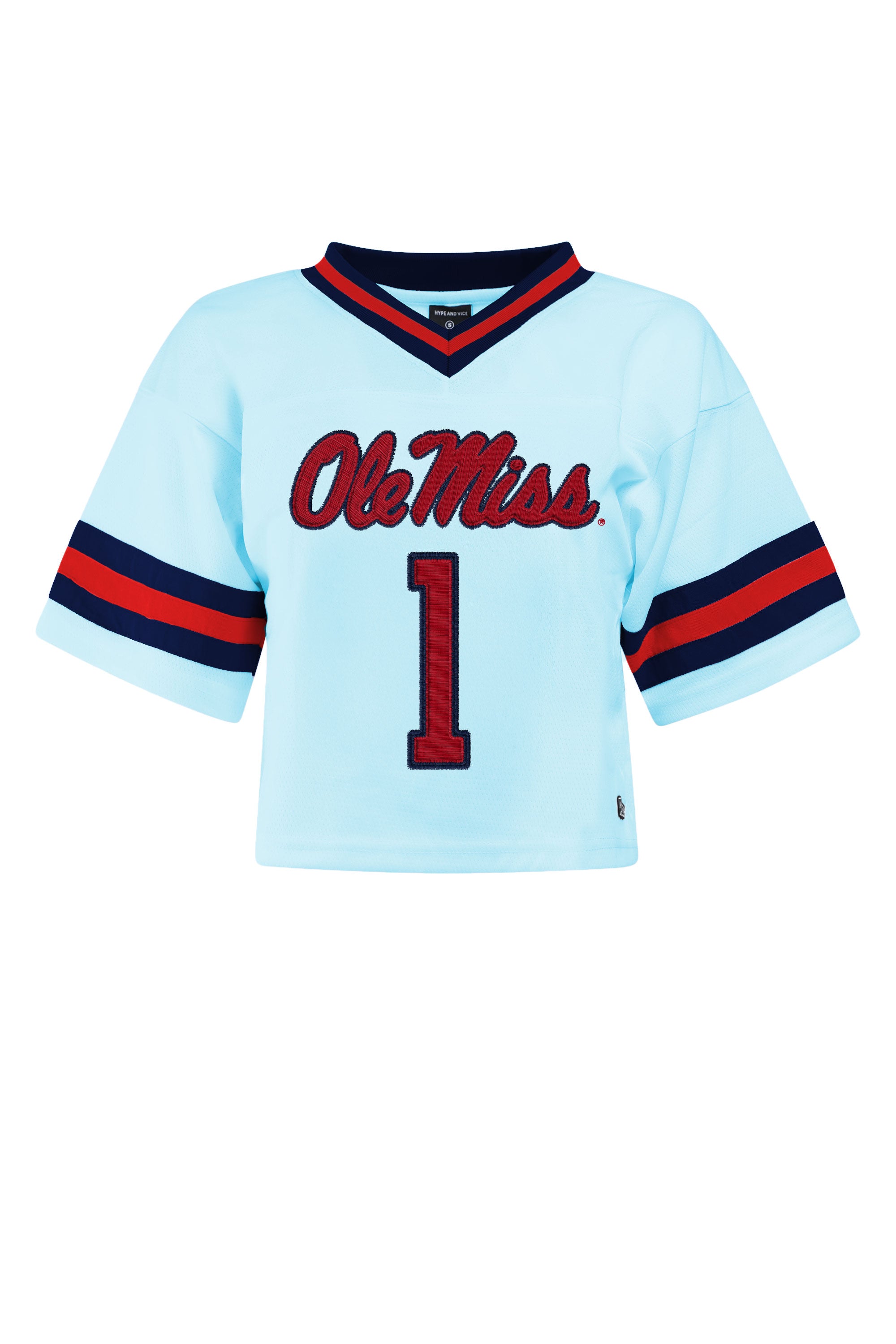 Hype and Vice Light Blue Cropped Football Jersey