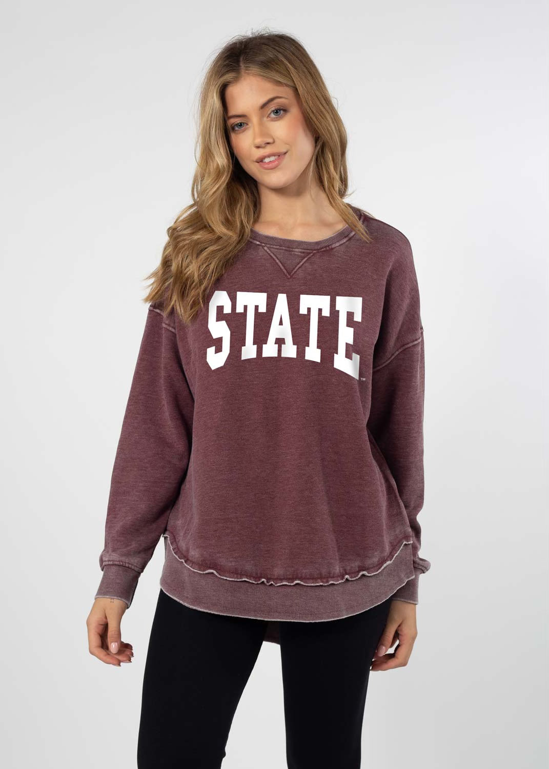 Chicka-d Mississippi State Maroon Hi-Lo Sweatshirt