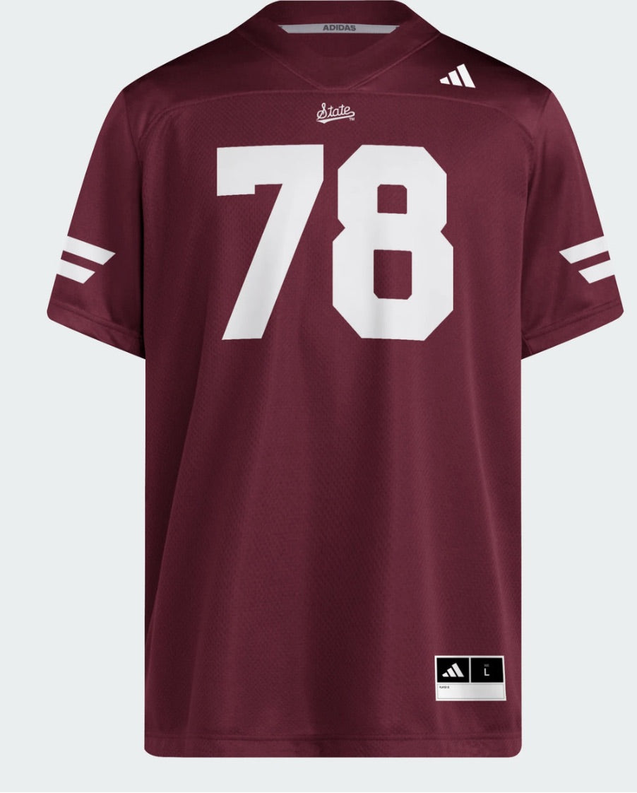 Adidas Mississippi State Adult Football Jersey