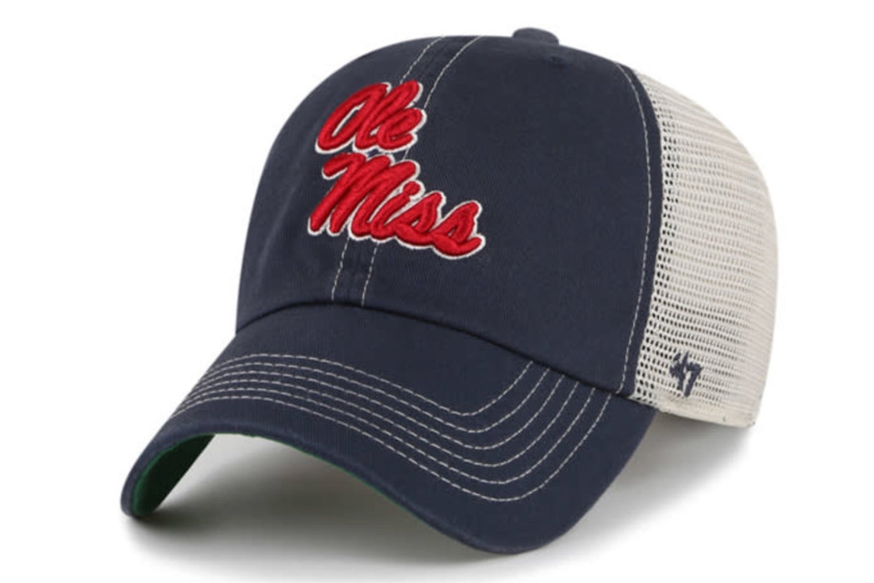 47 Brand Clean Up Ole Miss Cap - Navy with Cream Mesh Back