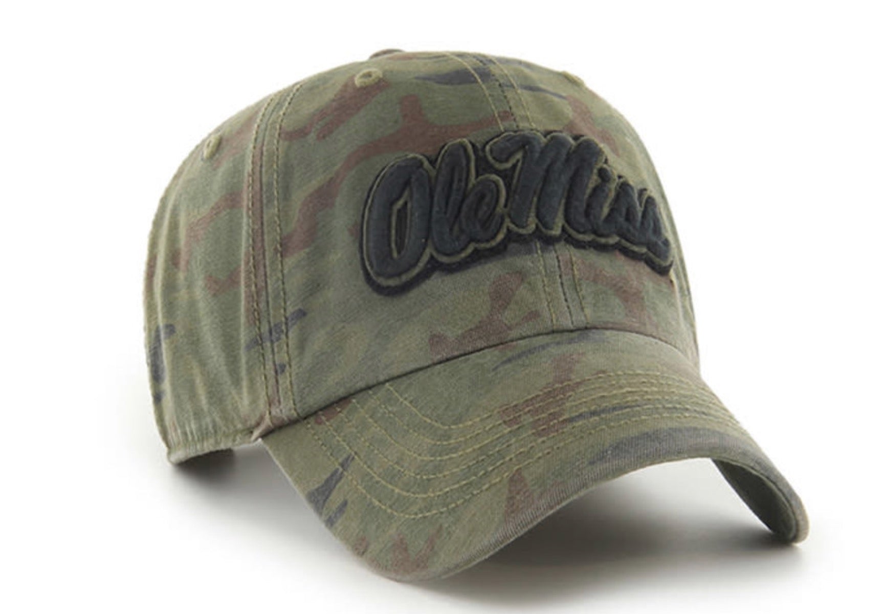 47 Brand Clean Up Ole Miss Camo Hat with Black Ole Miss Script