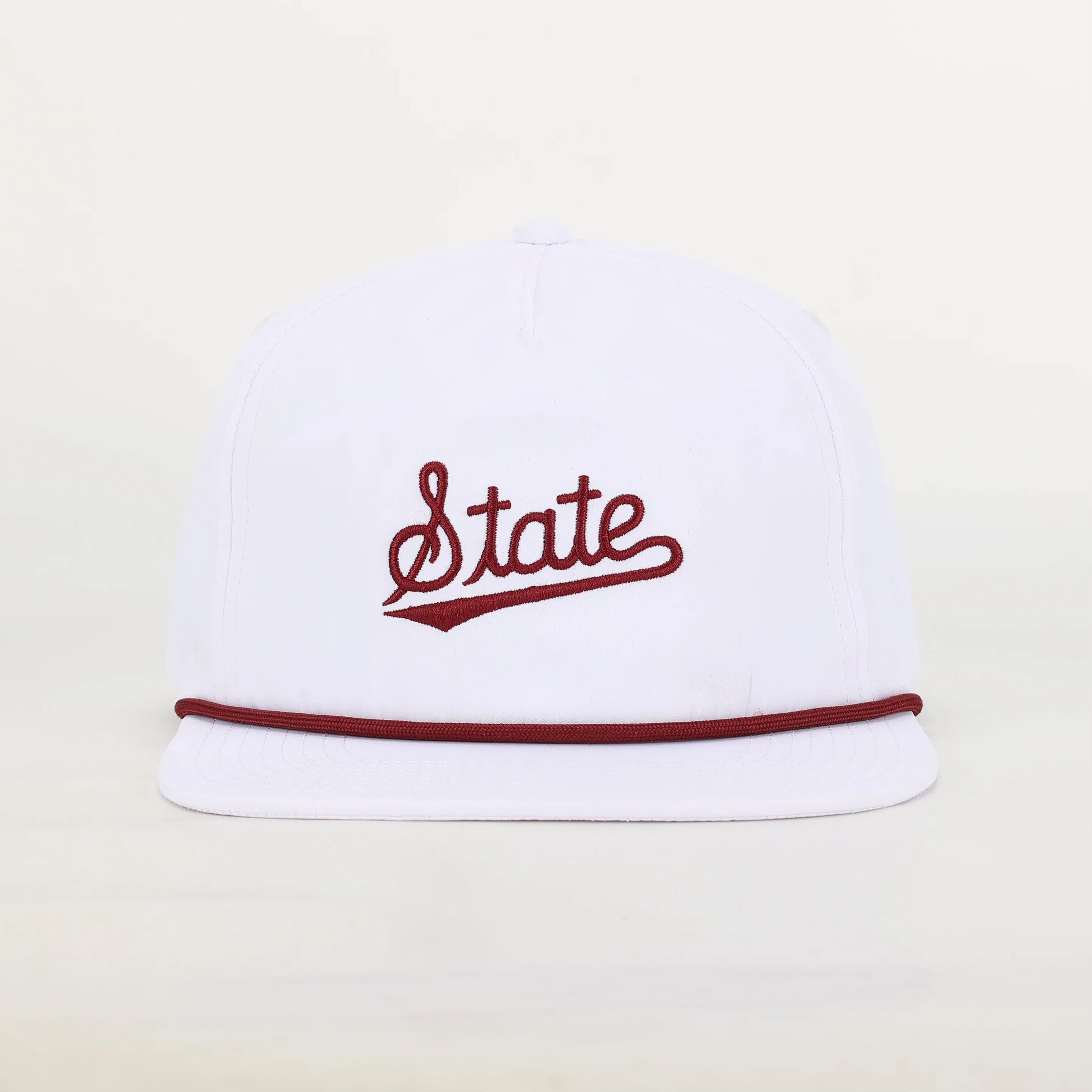 Mississippi State Script Poly Rope Hat - White
