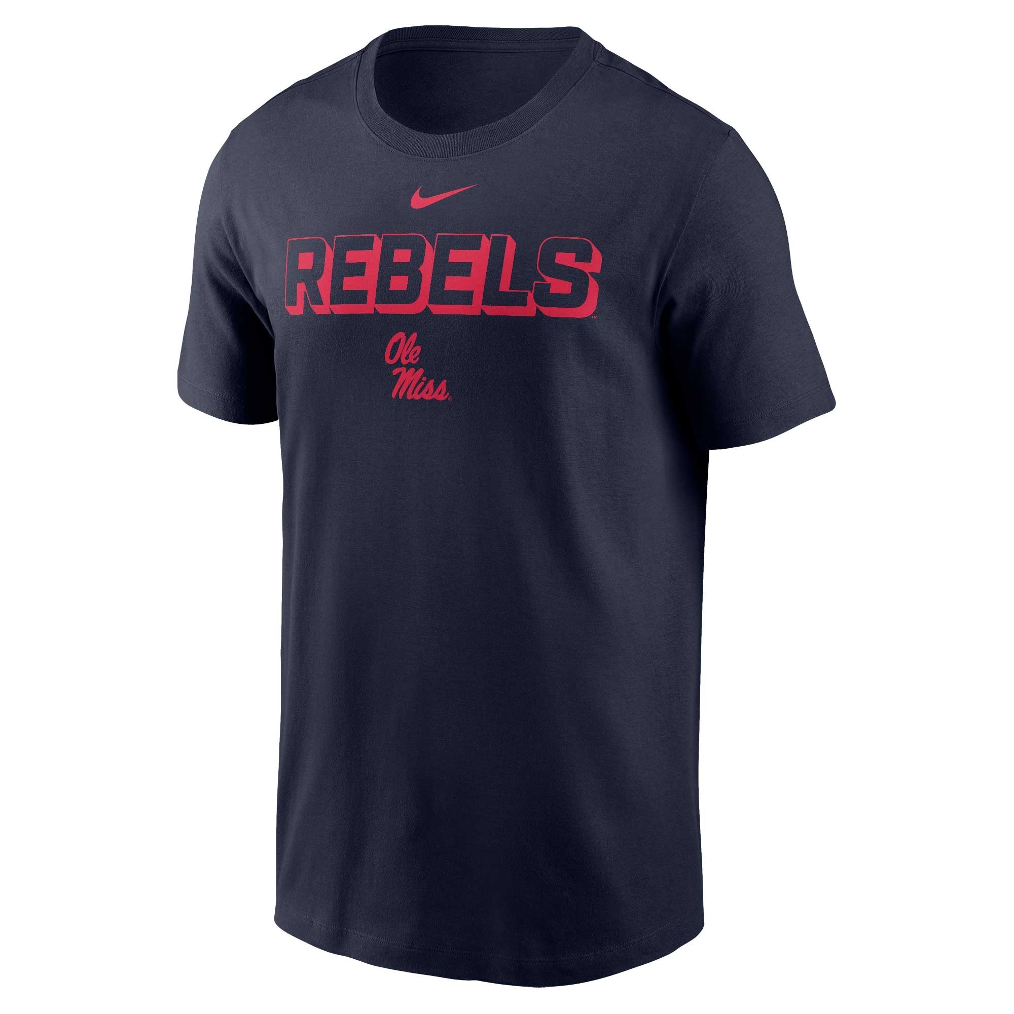 Nike Ole Miss Rebels Boys Legend SS Tee-Navy