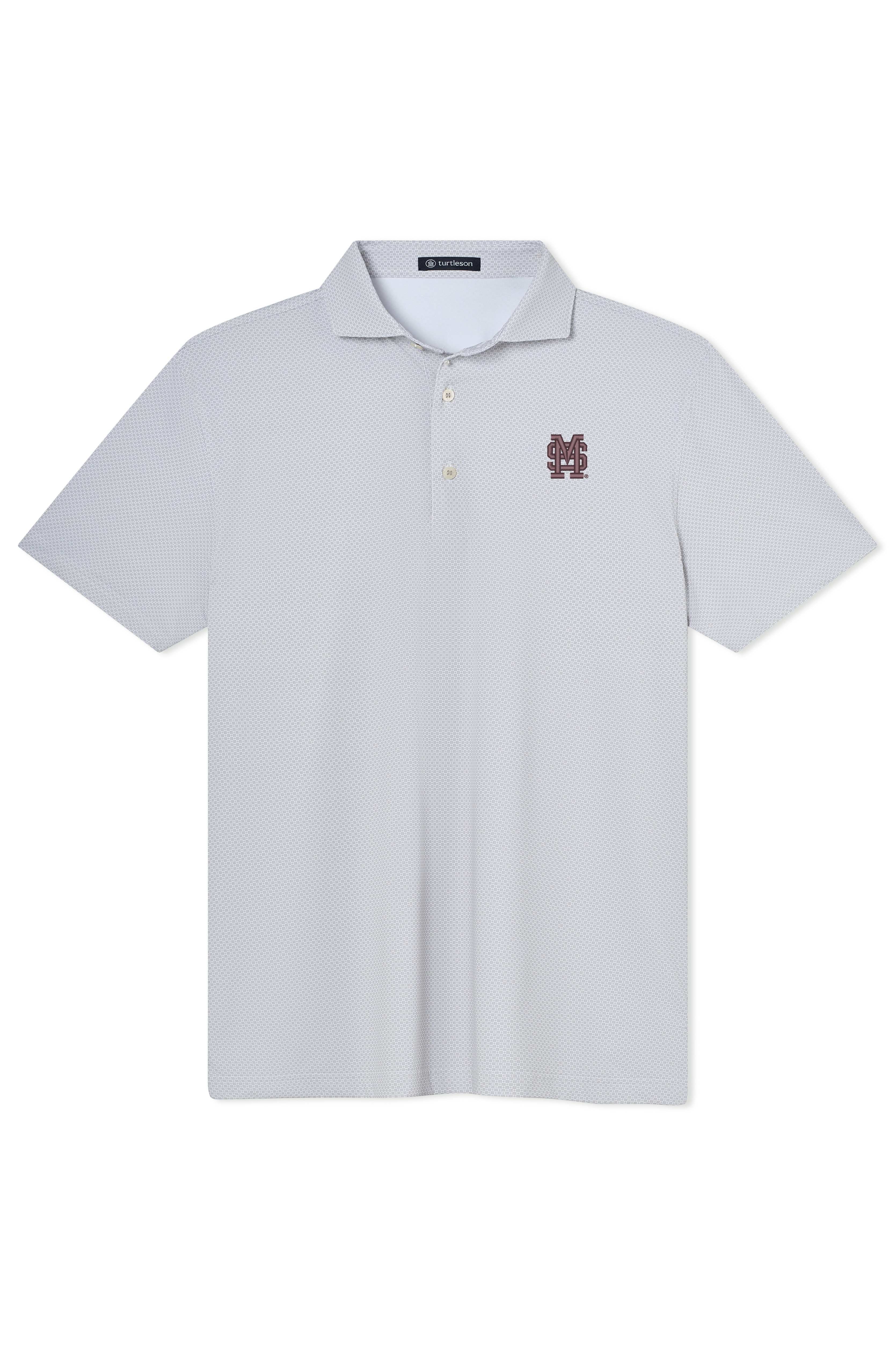 Mississippi State "Grady" Grey and White Polo with M Over S