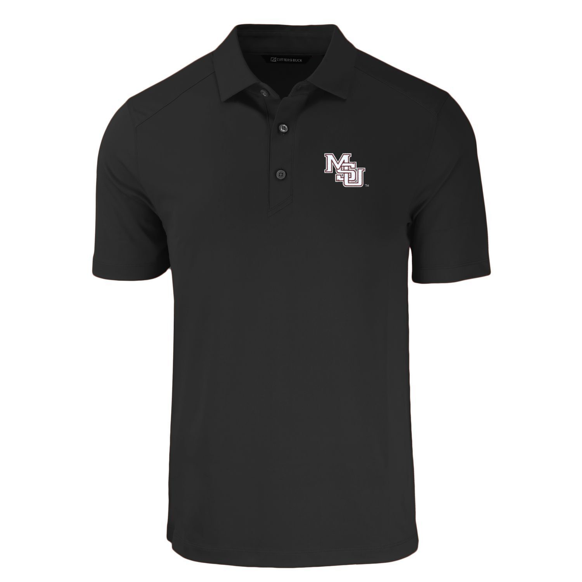 Cutter and Buck Mississippi State Forge Eco Polo - Black with Interlocking MSU