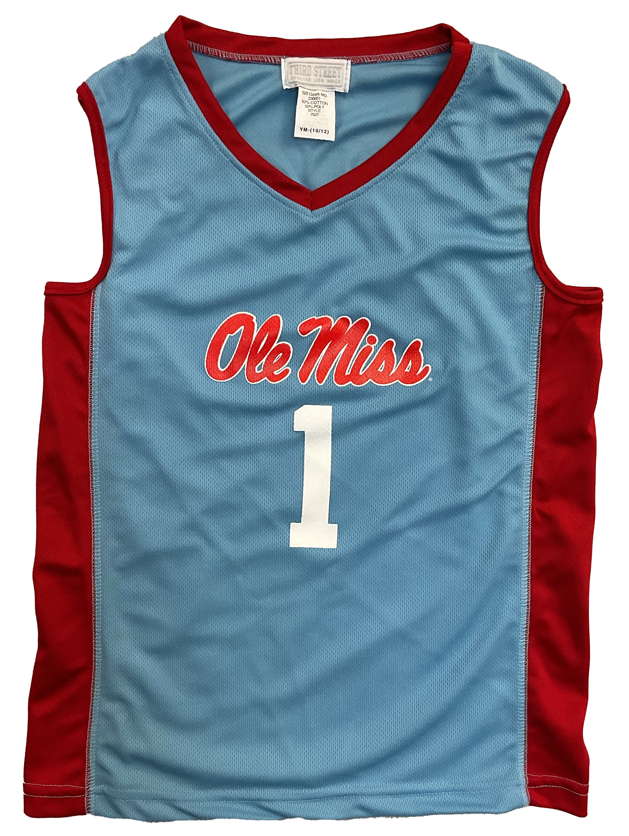 Third Street Ole Miss Youth Basketball Jersey Powder Blue