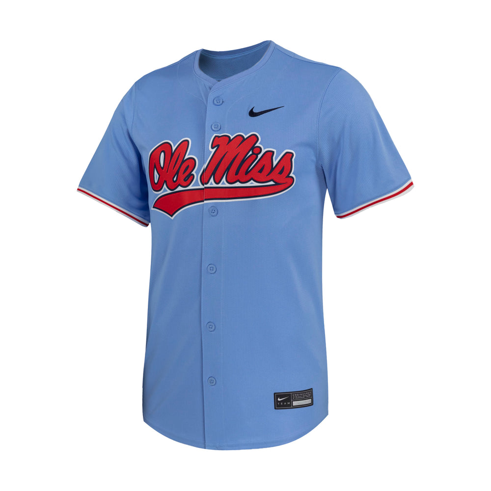 Nike Youth Ole Miss Baseball Jersey - Powder Blue 2025