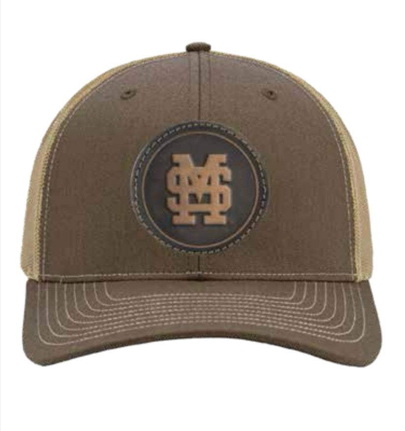 Zep-Pro Brown and Khaki Trucker Hat with M Over S Circle Patch
