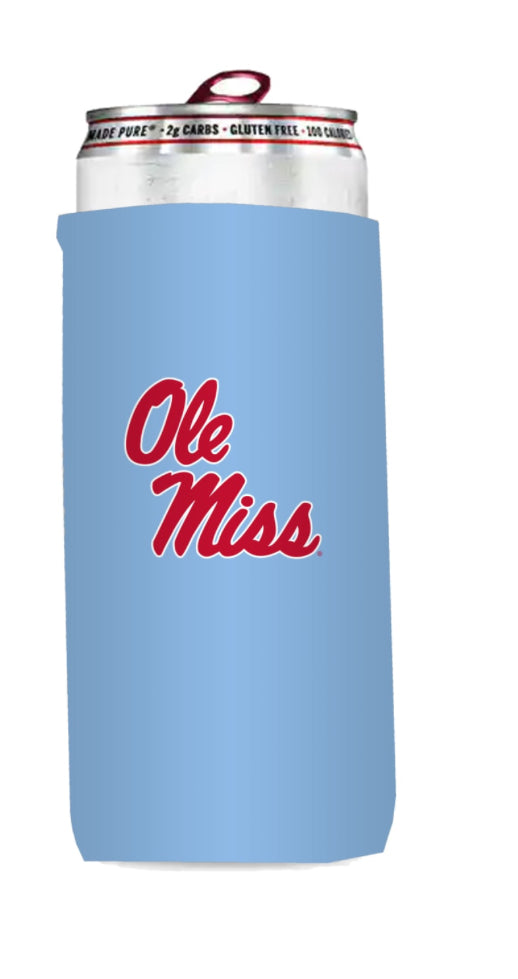 Ole Miss Slim Can Powder Blue Can Cooler – The College Corner