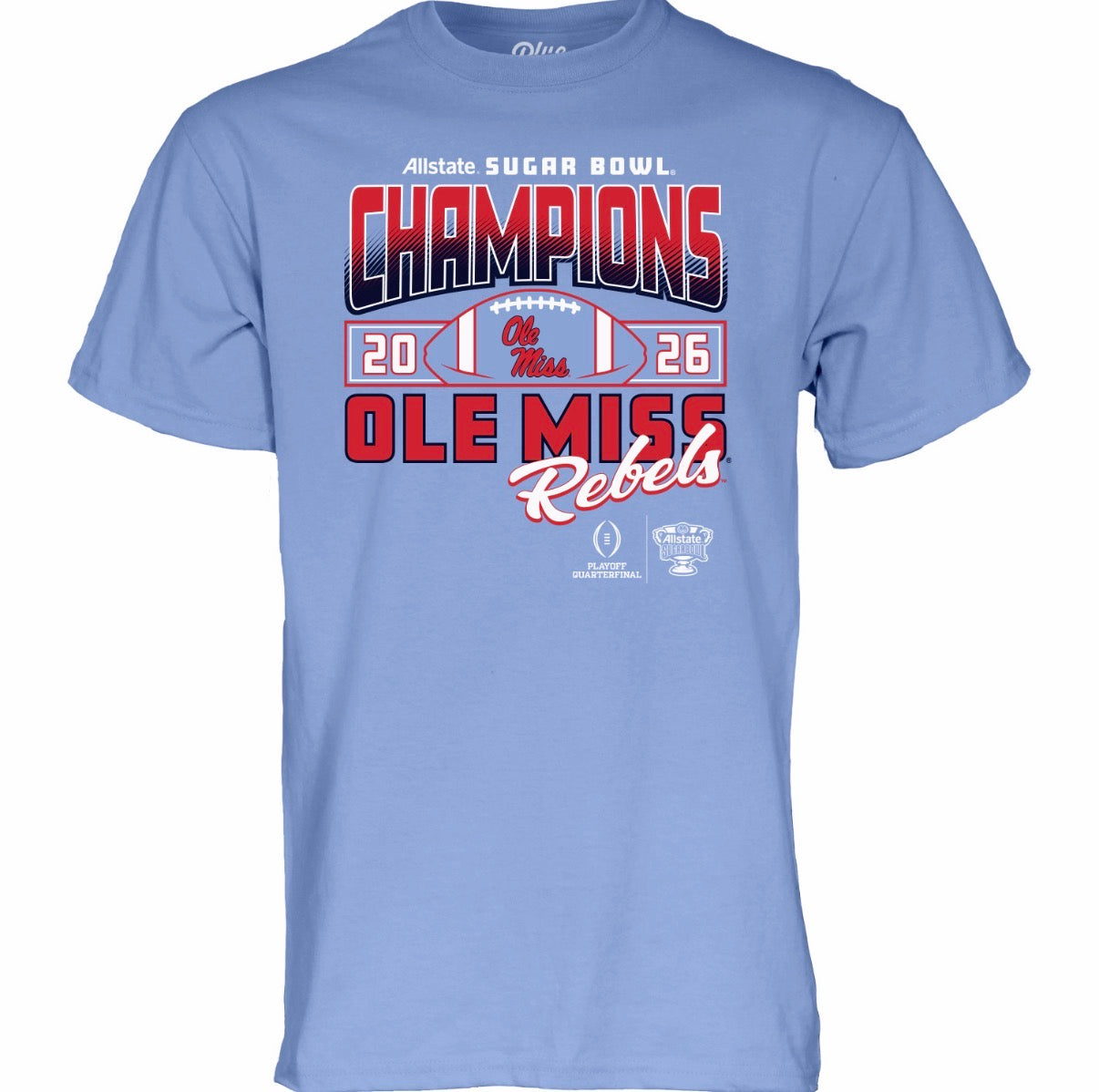 Blue 84 Sugar Bowl Champions T-Shirt- Powder Blue