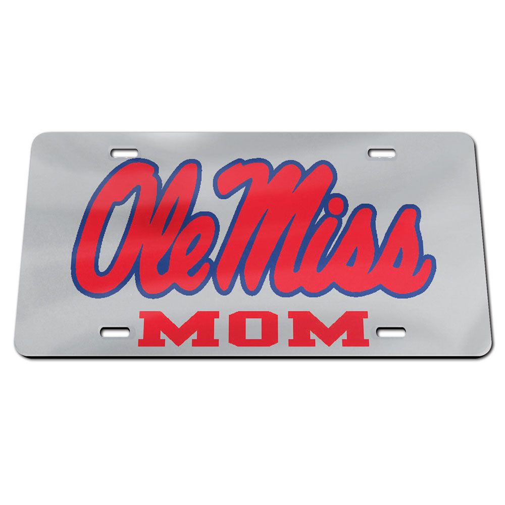 Ole Miss Mirrored Mom License Plate