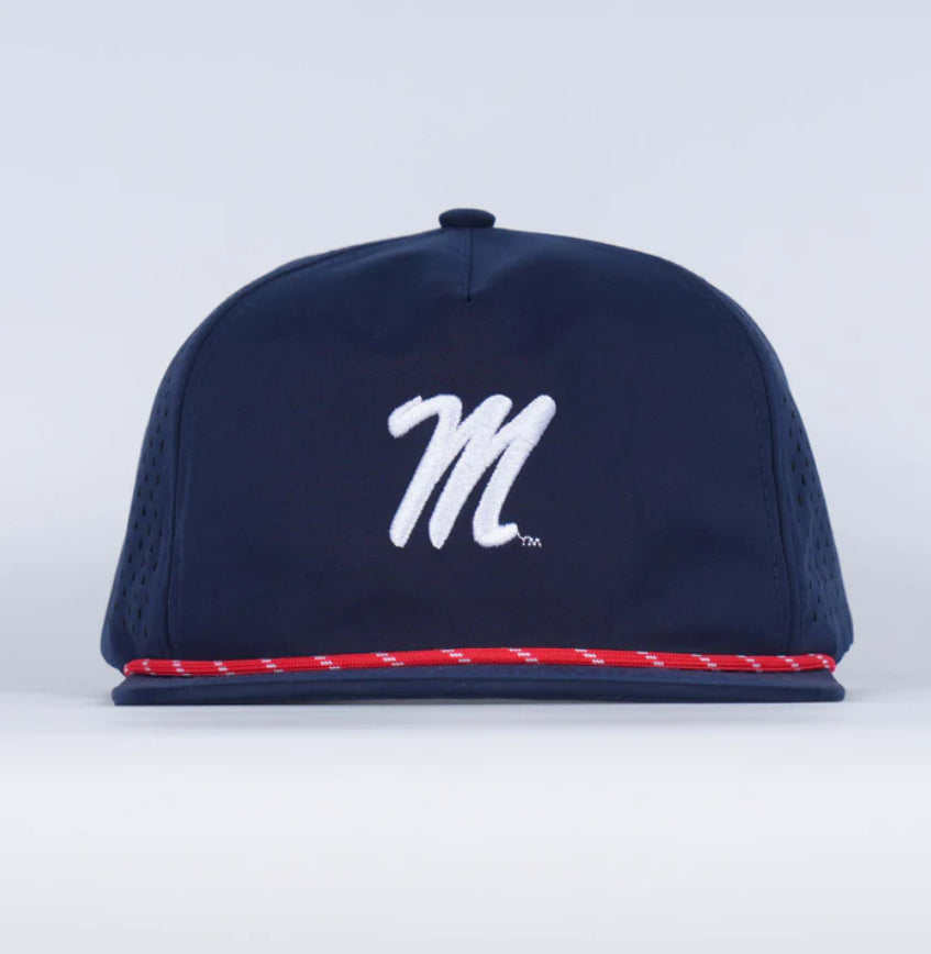 Ole Miss Rope Hat - Soft Performance Unstructured - Navy