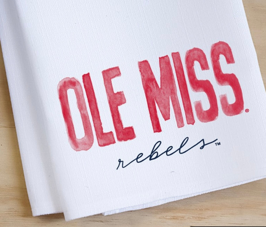 Little Birdie Ole Miss Rebels Tea Towel