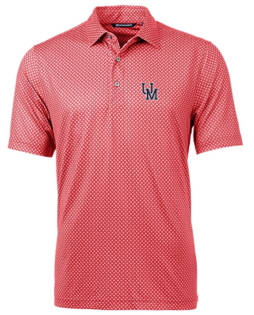 Ole Miss Cutter and Buck Pike Banner Print Stretch Polo-Red