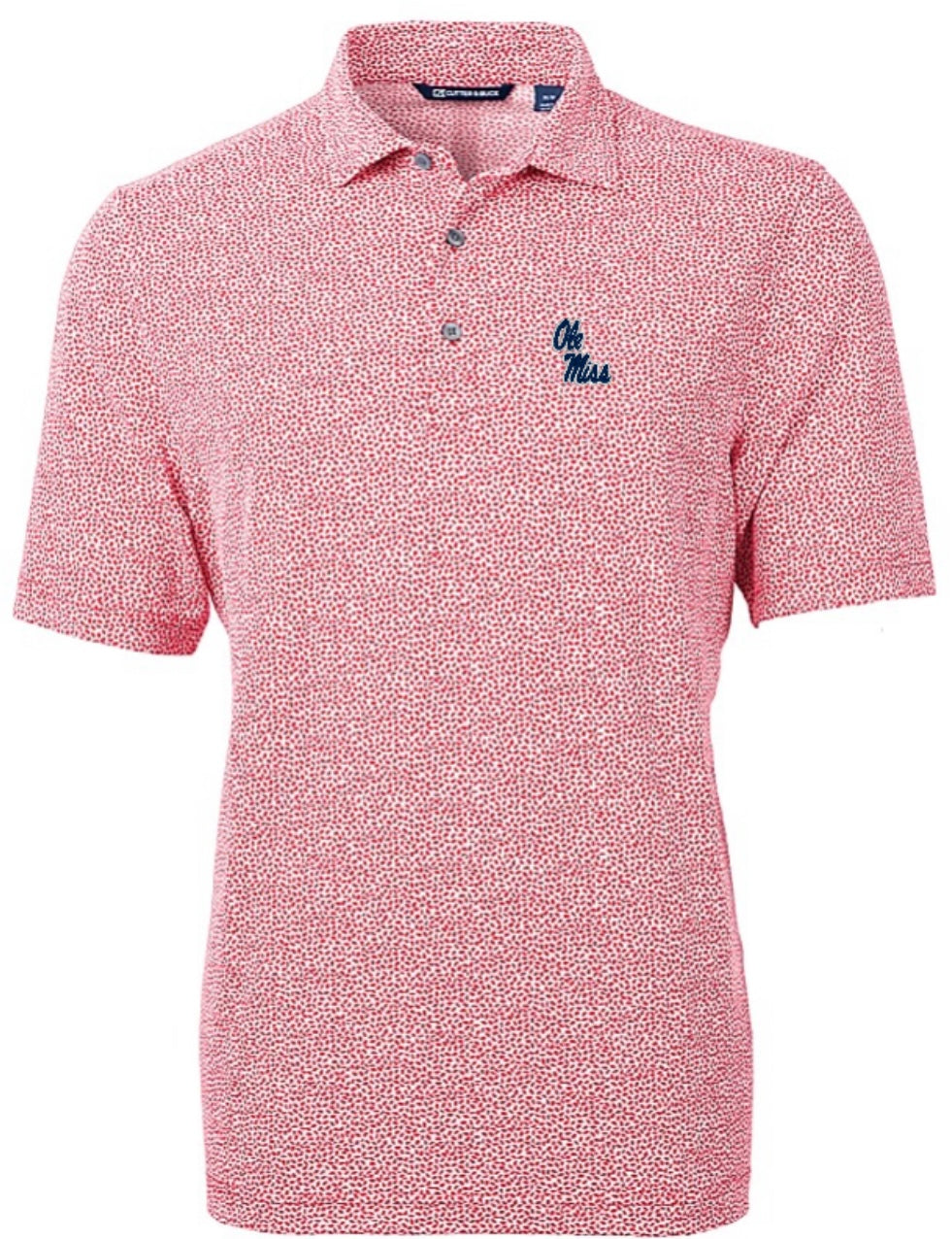 Ole Miss Cutter and Buck Virtue Eco Pique Botanical Polo-Red