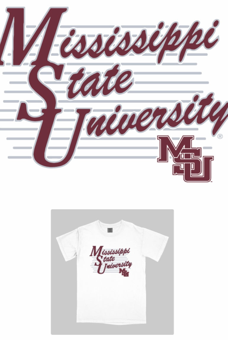 Mississippi State University Tee with Interlocking MSU
