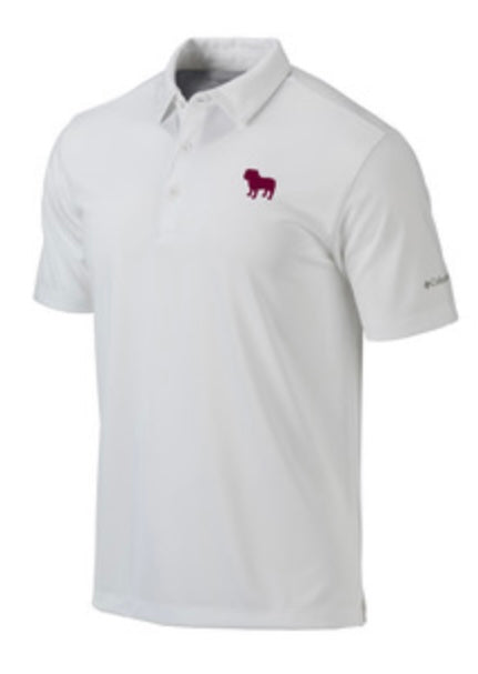 Mississippi State Columbia Omni Wick Drive Polo with Bulldog Sillhouette