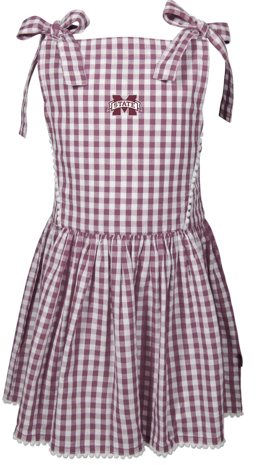 Teagan Youth Maroon and White Plaid Dress