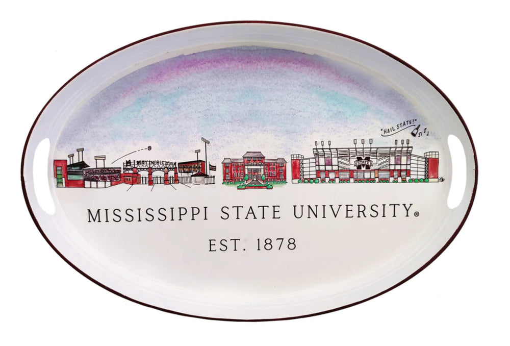 Mississippi State Skyline Oval Tray