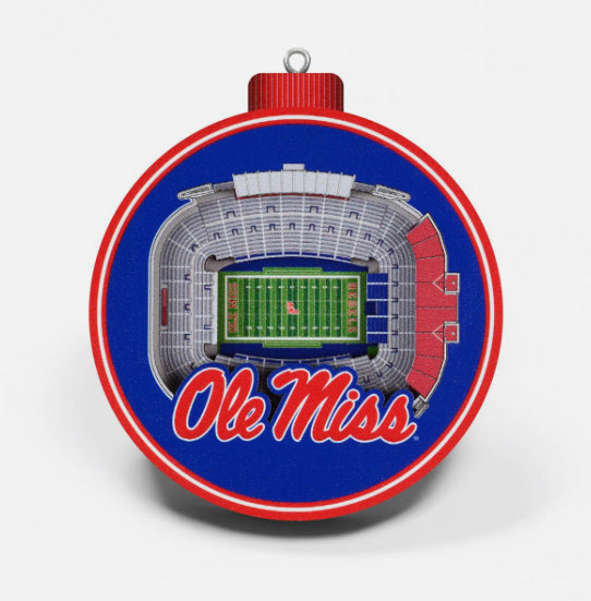 Ole Miss 3D Stadium View Ornament