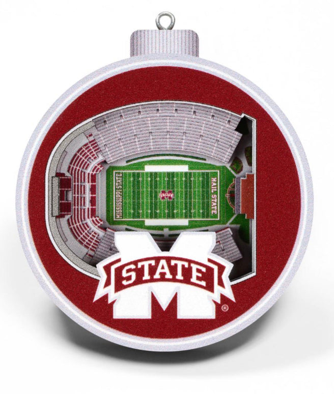 Mississippi State 3D Stadium View Ornament