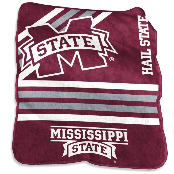 Mississippi State Raschel Throw Blanket
