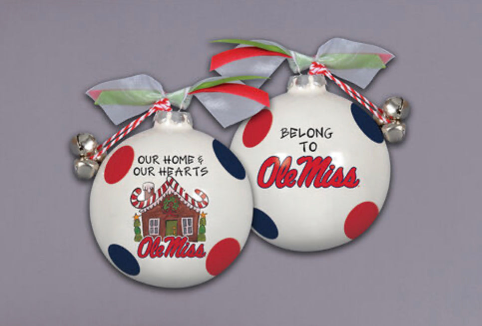 Ole Miss Gingerbread House Ball Ornament